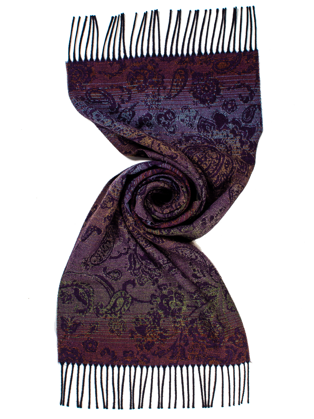 STOLA JACQUARD CACHEMERE CON FRANGE 100% PC MADE IN ITALY